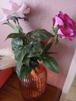 Pink artificial flower arrangement home decor pink girly