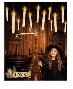 Flameless Floating Candles with Wand,12 Pcs