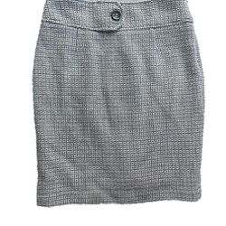 The Limited Skirt Women’s Size 2 Gray White Wool Blend Accent Button Lined