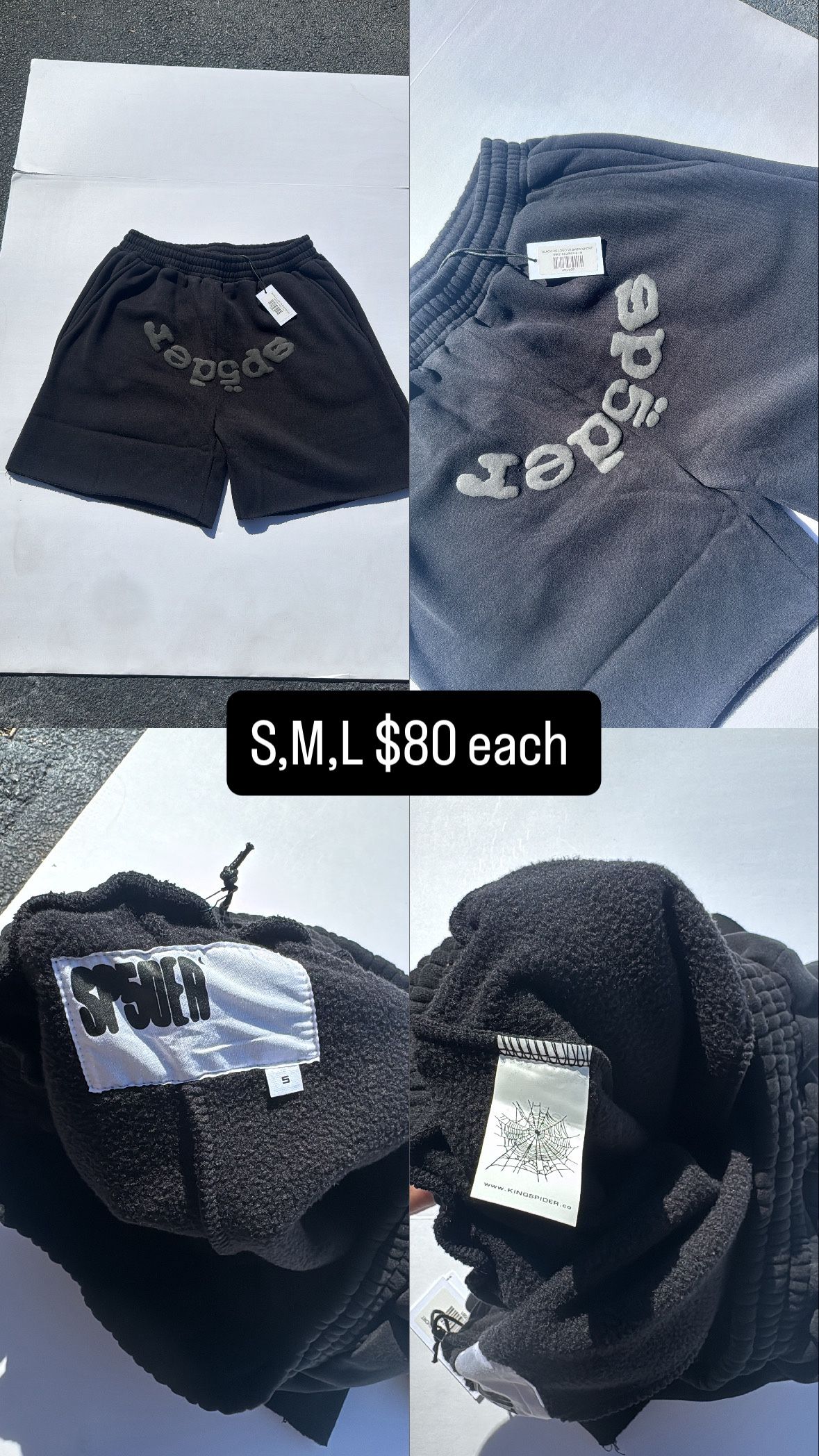 Sp5der Shorts S,M,L $80 