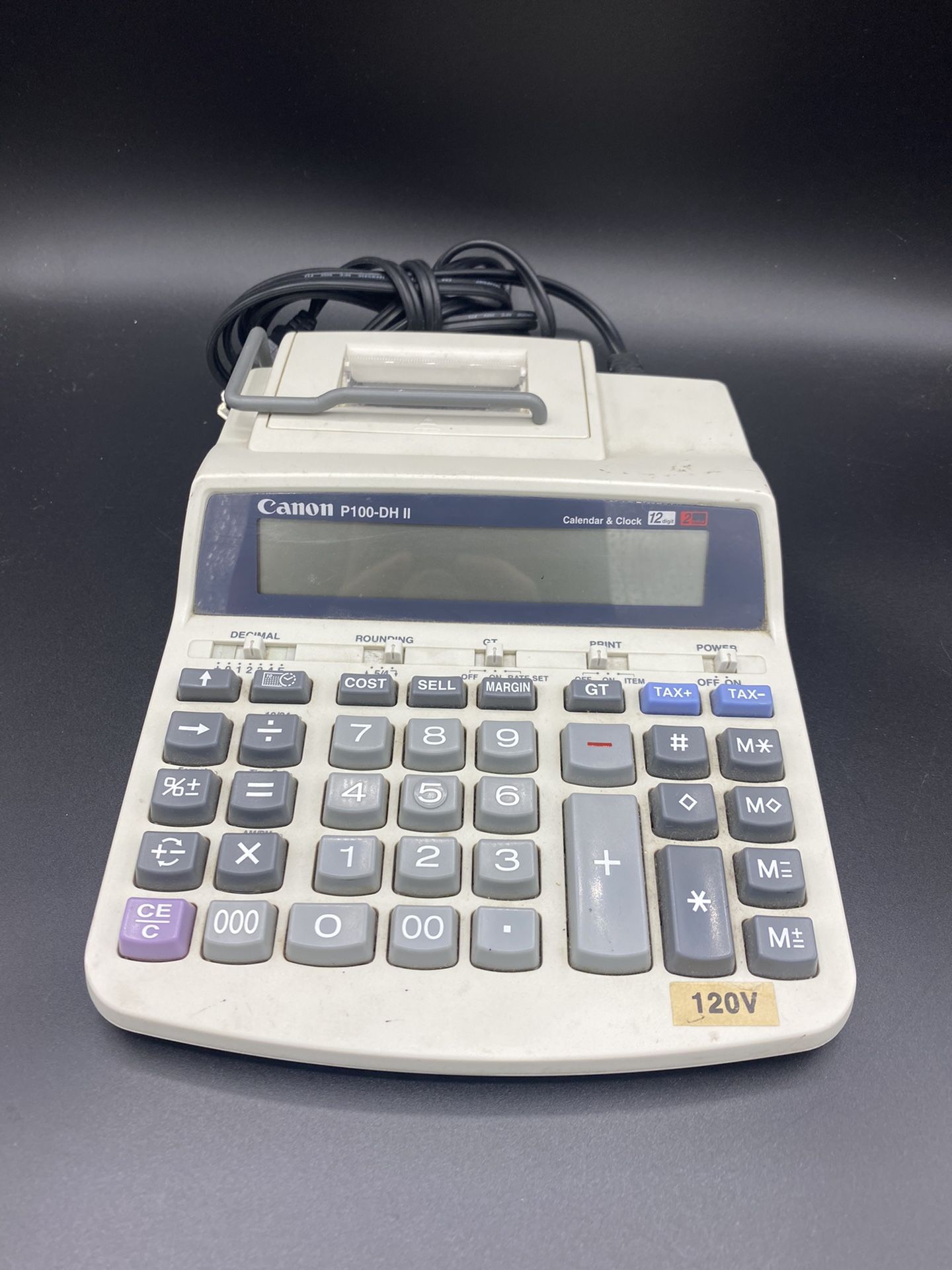 CANON P100-DH II 12 Digit Display Printing Desk Calculator Needs Paper