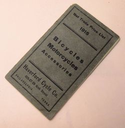 Rare 1915 Haverford Cycle Co. Net Trade Price List Booklet