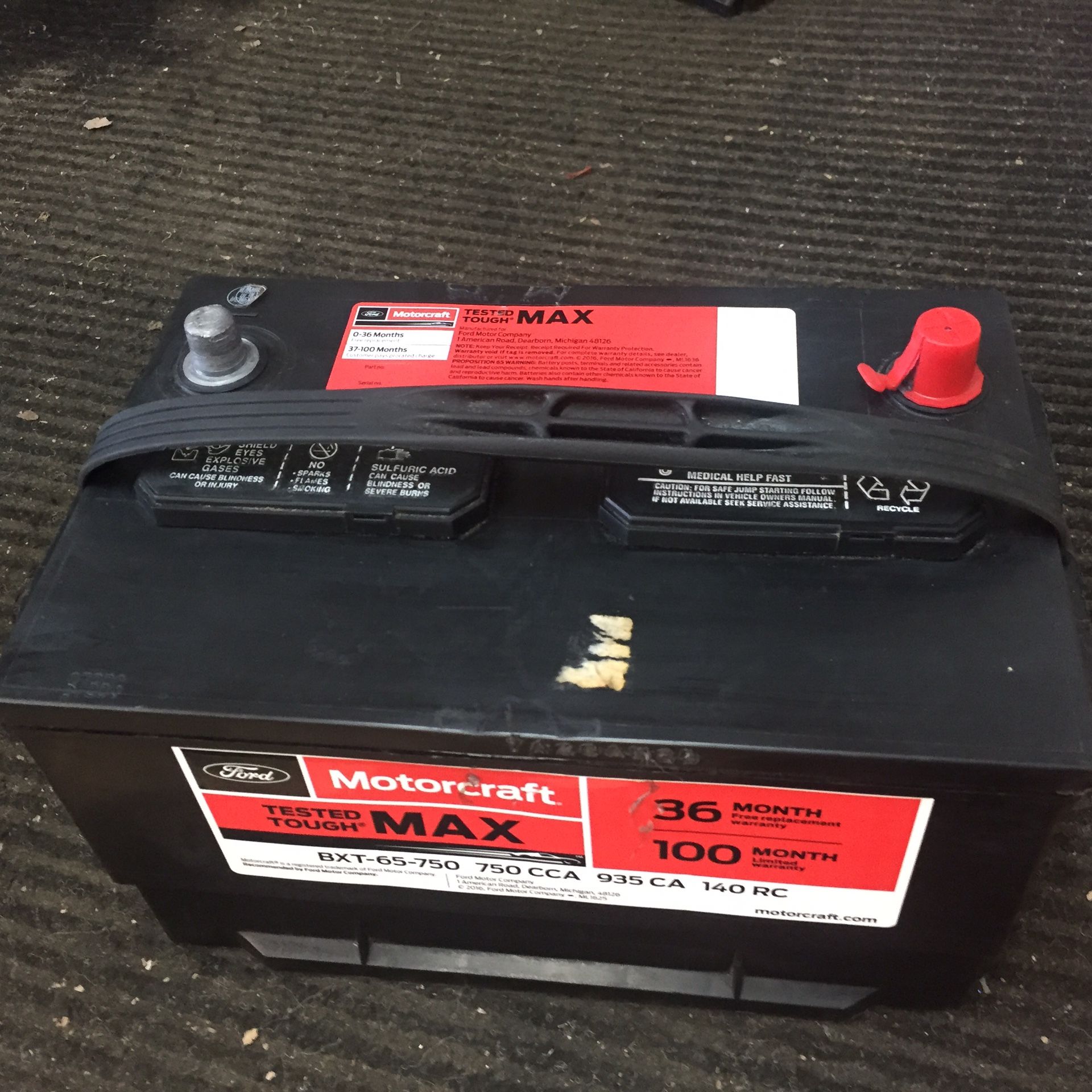 Group 65 2017 Ford Motorcraft Batteries