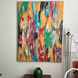 Beautiful  Original Acrylic Painting On Canvas 4’6”x3’4” To Go Amid Downsizing 