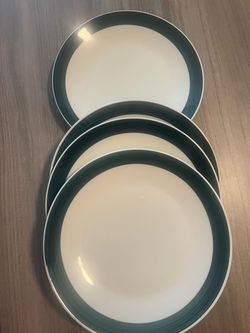 Ceramic plates green and white