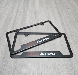 Brand New Universal 2PCS Audi Metal Black License Plate Frame