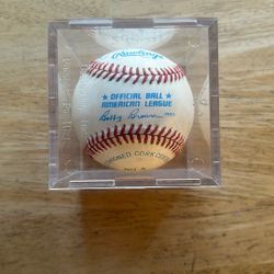 Official American League Baseball Autographed By (9) Hall of Famers 