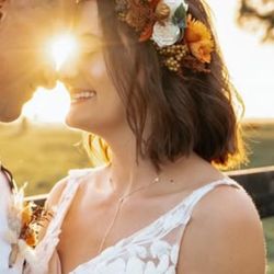 Custom Made Wood Flower Boho Wedding Flower Crown