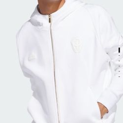 Adidas Patrick Mahomes ZNE White Hoodie Gold Zip Up Jacket IT4312 Men Size Med