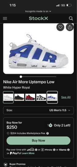 Nike Air More Uptempo Low White Hyper Royal