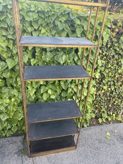Mid Century Regency Style Metal (Iron) Bamboo Shape Etagere Decorative French Shelf Six Tiers