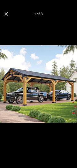 Brand new gazebo 11.8 ft wide by 23.8 ft long, with a peak height of 9.5 ft.