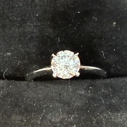1.04 Carat Round Brilliant Diamond Gold Ring IGI