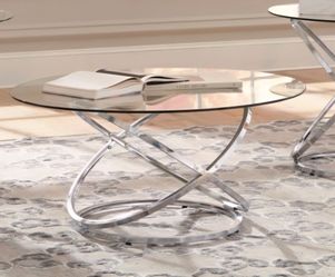 Chrome and Glass Center Coffee Table