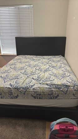 Queen bed frame with mattress $100