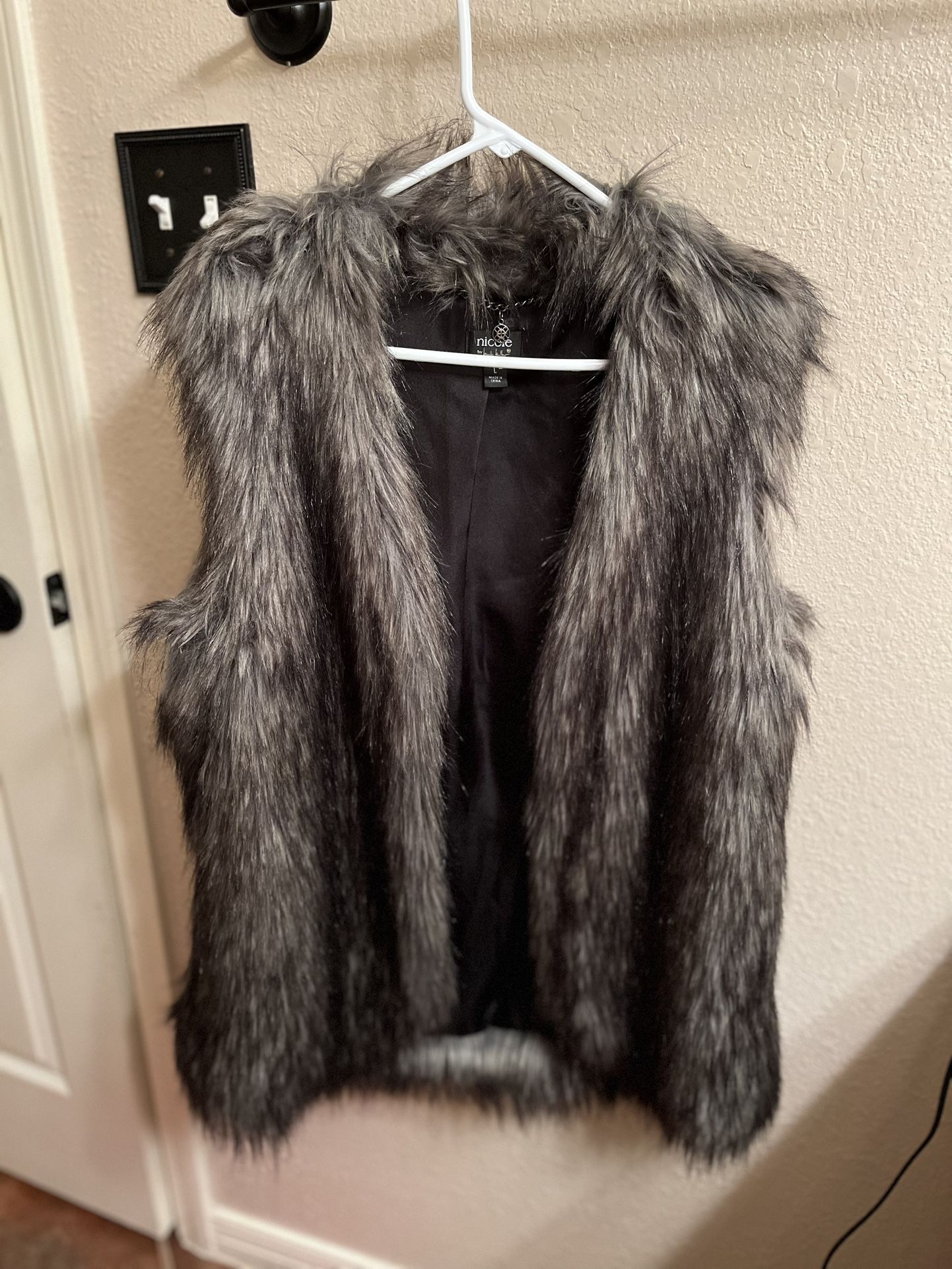 Large Faux Fur Nicole Miller Vest