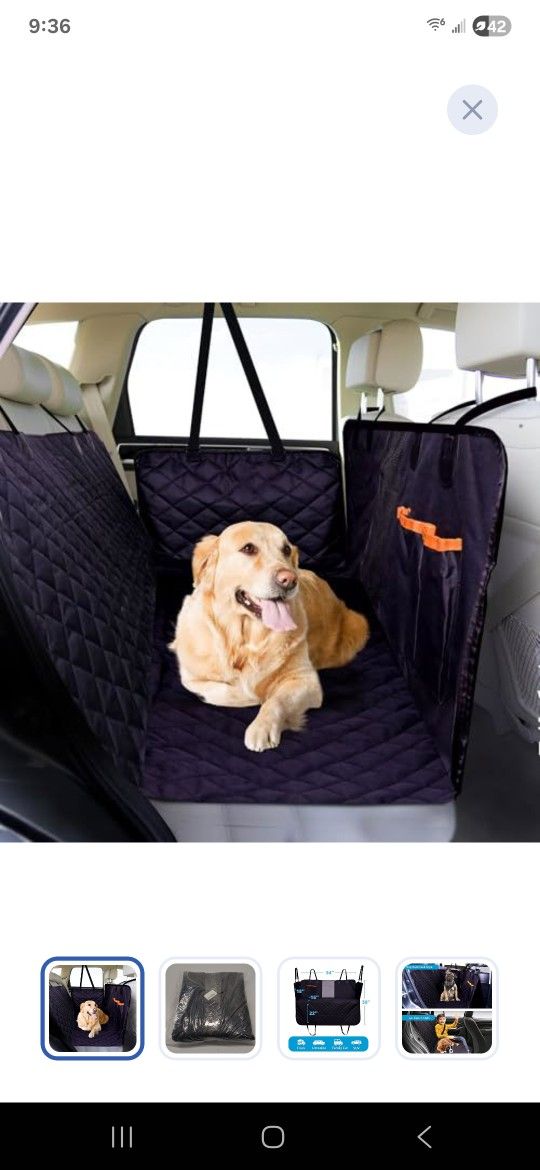 LunatINC – Dog Hammock for Car - Back seat Cover for Dogs - seat Cover for Dogs in car - pet car seat Covers Backseat - car Hammock for Dogs Back seat