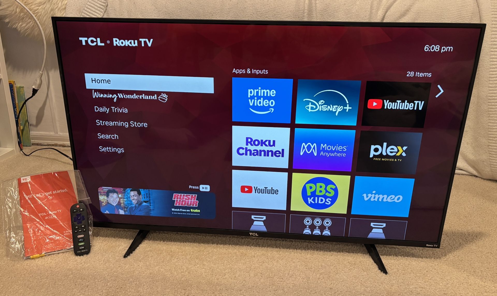 43” TCL Roku TV 4K HDR - 43S515 w/ Remote & Manual