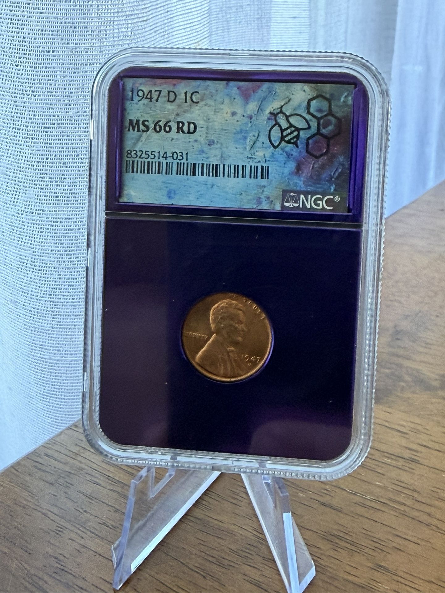 1947-D MS66 RD Wheat Cent