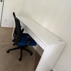 White desk and chair