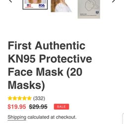 First KN95 20 Pkg Masks - New In Original Box
