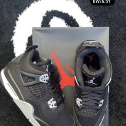 Air Jordan 4 Black Canvas GS Size 5.5y