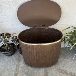 Brown Wicker Storage Bin