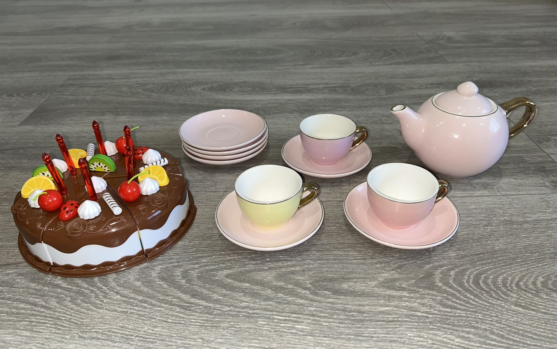 Children’s Porcelain Play Tea Set & Birthday cake Toy