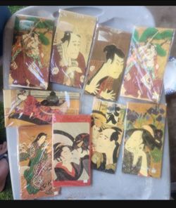 Vintage Zemliya Japanese Washi Paper Wallets - Set of 9