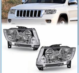 Headlights Assembly Pair for 2011 2012 2013 Jeep Grand Cherokee & 2011-2017 Jeep Compass