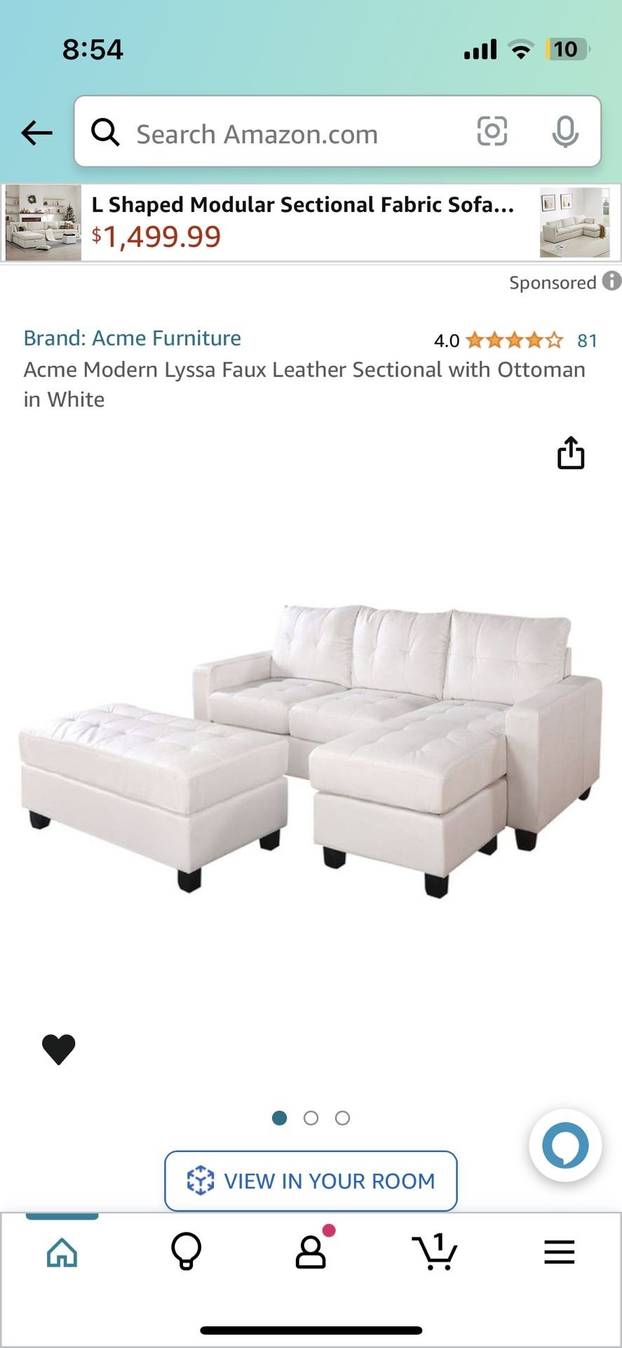 White Leathers Couch Bed 