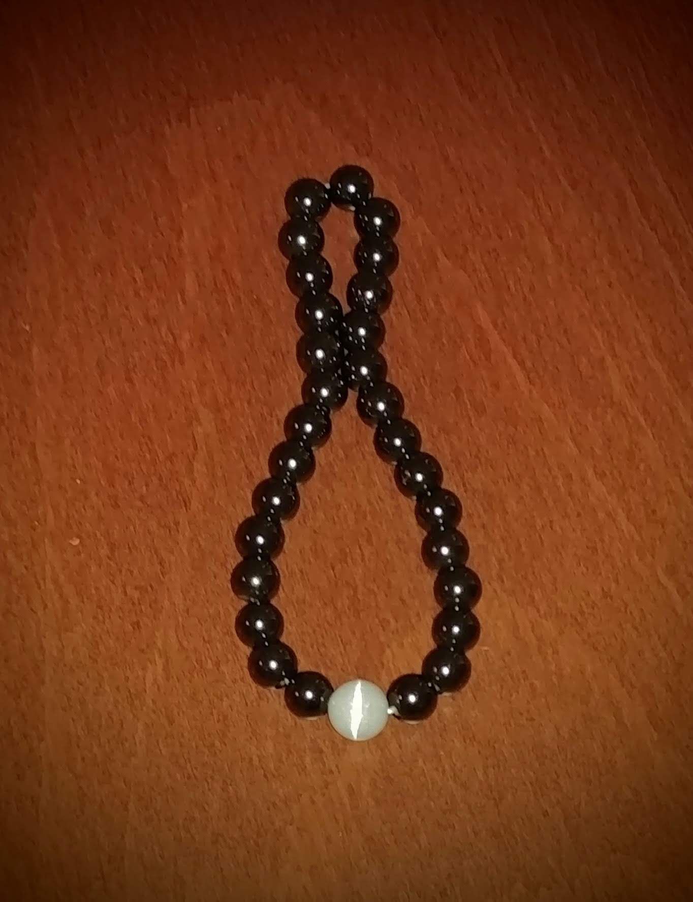 Magnetic Hematite & White Moonstone Anklet
