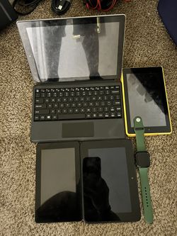 Kindle Fire Tablets RCA Detachable Keyboard And Apple Watch Series 7