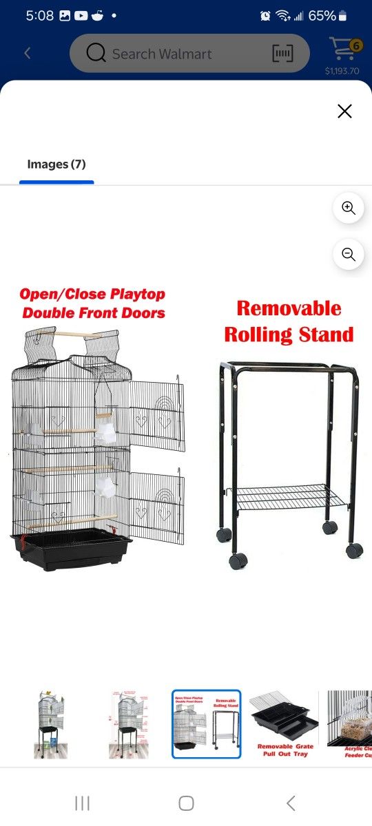 Clean, Good Condition Tall Bird Cage