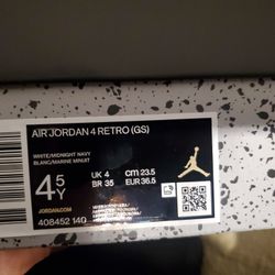 Jordan 4 Retro Size 4.5 Y