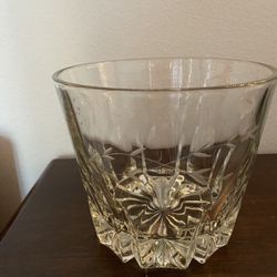 Vintage Princess House Etched Floral Lead Glass Crystal Ice Bucket