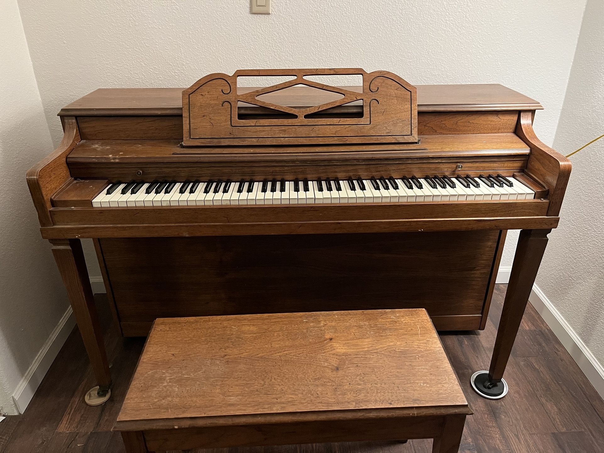 Vintage Piano With Stool