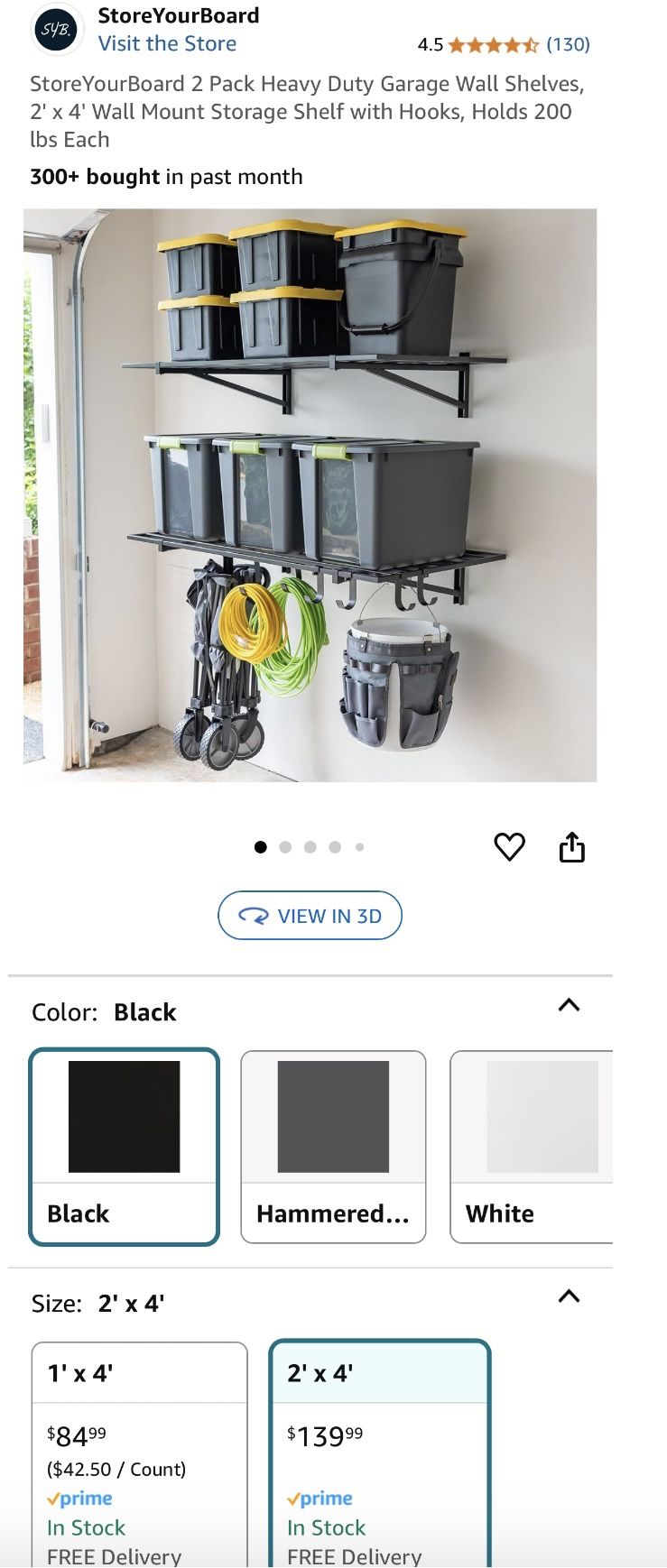 Garage storage rack