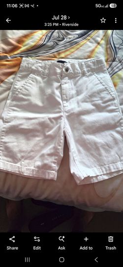 Boys white short size 8