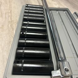 New 12pcs Metric  1/2” Deep Impact Socket & 24” Steel 1/2” Breaker Bar 