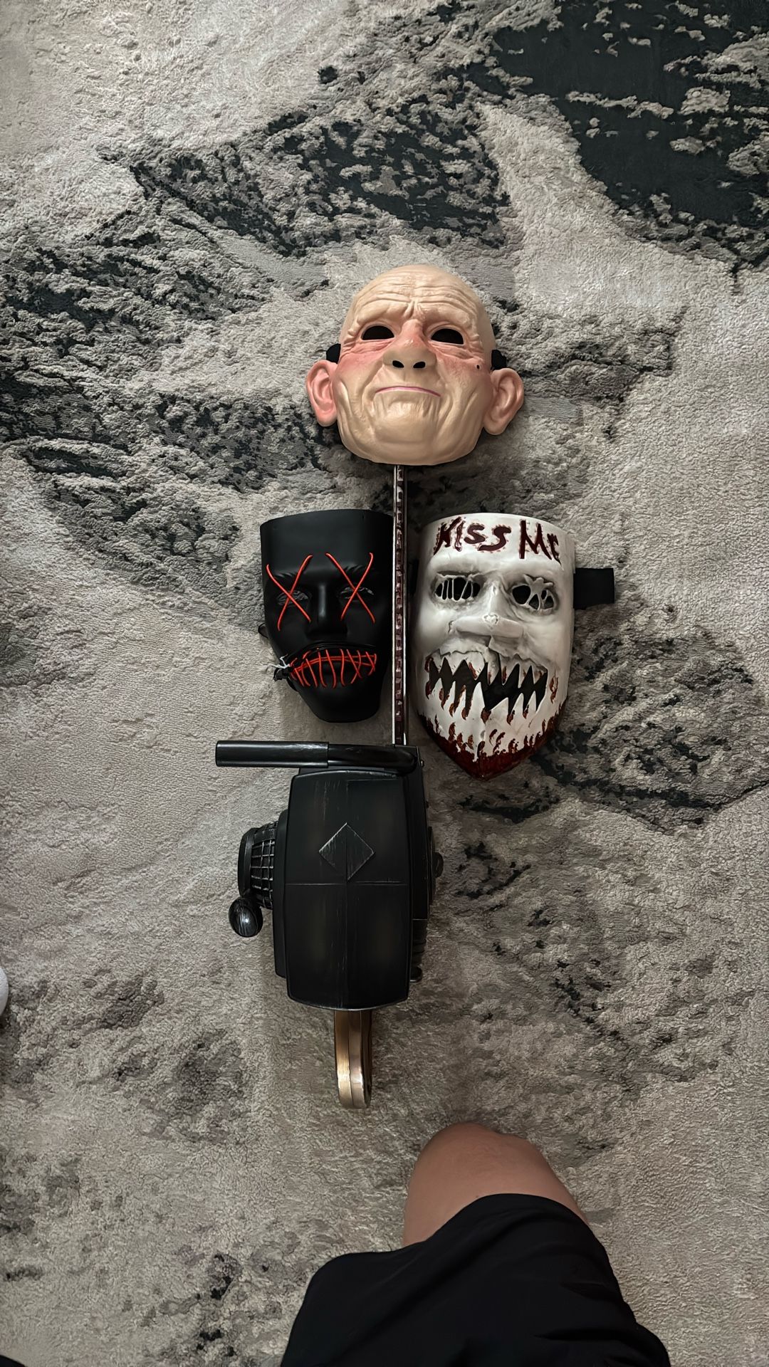 Halloween Masks And Fake Chainsaw 