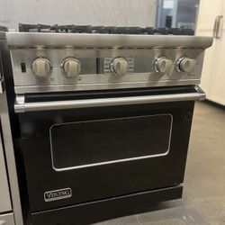 Viking 30”Wide All Gas Range Stove In Gloss Black 