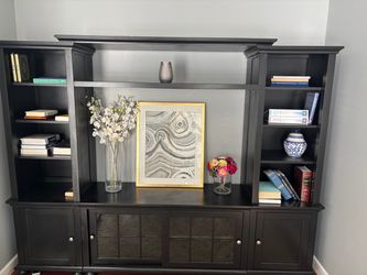 Black Wood Entertainment Center Wall Unit