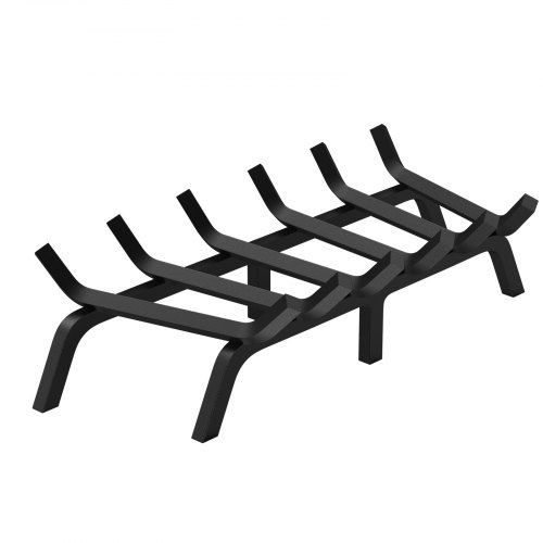 VEVOR Fireplace Log Grate, 27 inch Heavy Duty Fireplace Grate with 6 Support Legs, 3/4"' Solid Powder-coated Steel Bars, Log Fir