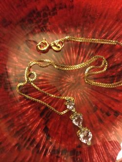 Amethyst light purple 3 Hearts ❤️💛❤️✨GOLD necklace / Perfect for Valentine !