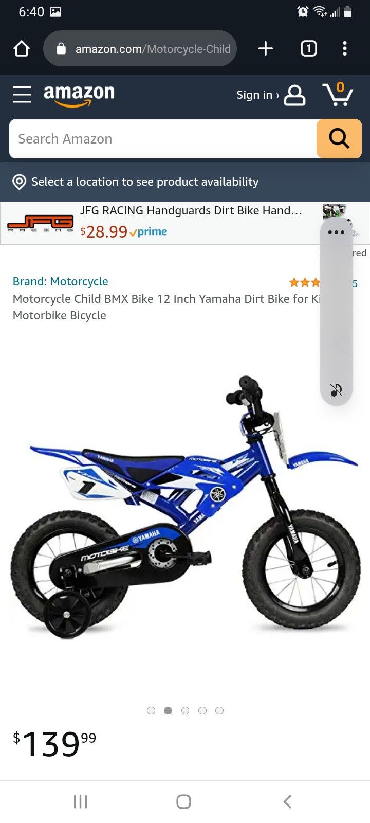 Yamaha Kids Pocket Rocket Style BMX Bike 