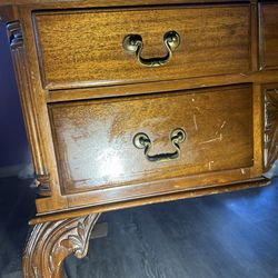 Lather Two sides Antique Desk