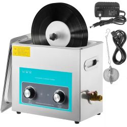 Ultrasonic Vinyl Record Cleaner 6L 40kHz Vinyl Ultrasonic Cleaning Machine Knob Control Record Ultrasonic Cleaner 4 Records Vinyl Sonic Cleaner Stainl
