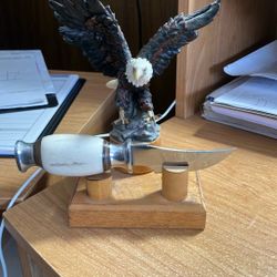 American Eagle On Stand With Knife