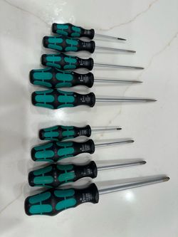 Wera Screwdrivers Philips 0,1,2,3 and Slotted 2.5, 3.0, 3.5, 4.0, 5.5 each